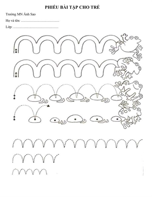 Phiếu bài tập cho trẻ